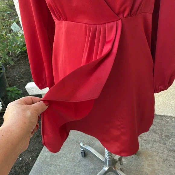 Sandro Paris Leana Wrap-Effect balloon sleeved mini dress from Neiman’s - Picture 4 of 16